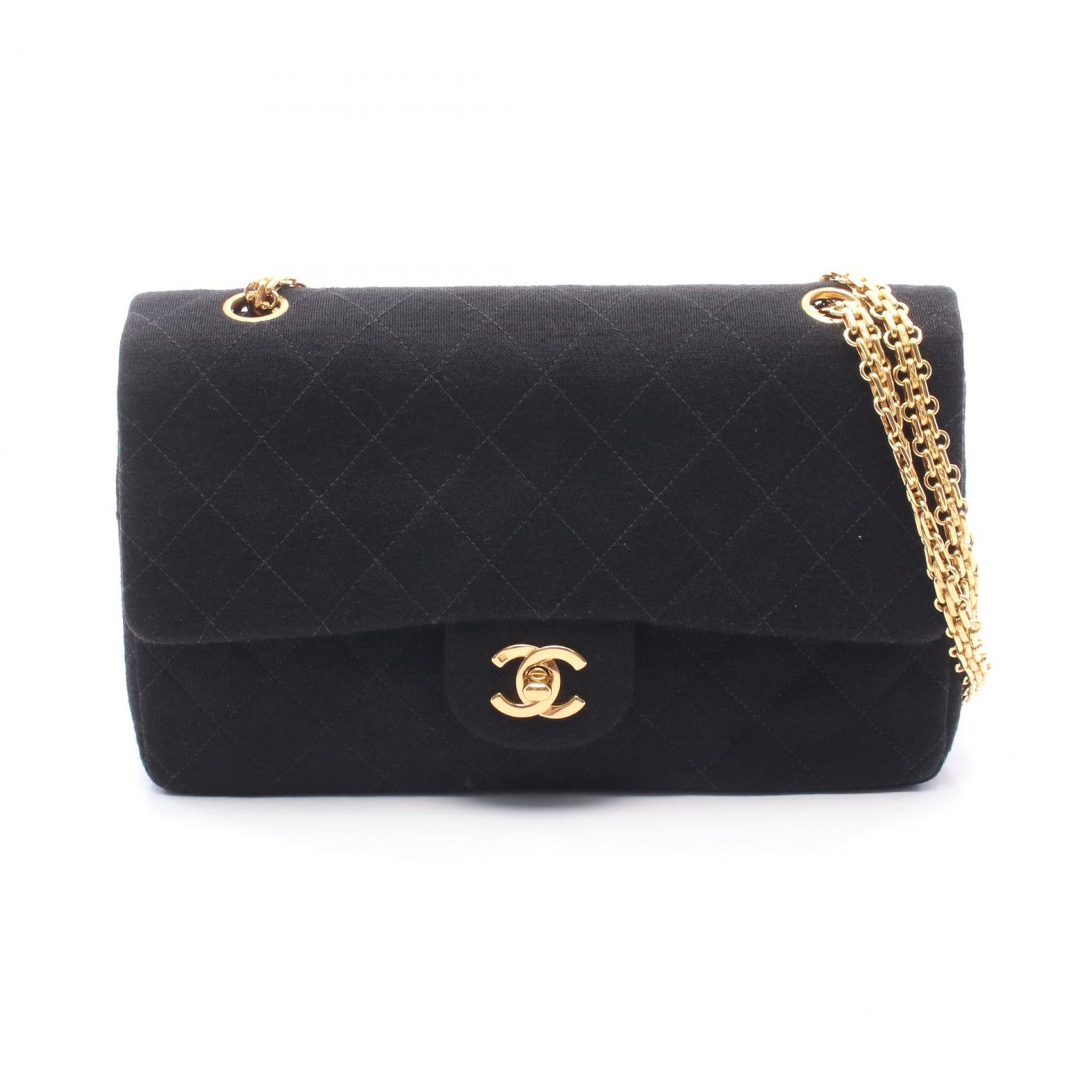 シャネル CHANEL ショルダーバッグ マトラッセ Wフラップ ブラック その他 マトラッセ ダブルフラップ チェーンショルダー レディース Used B