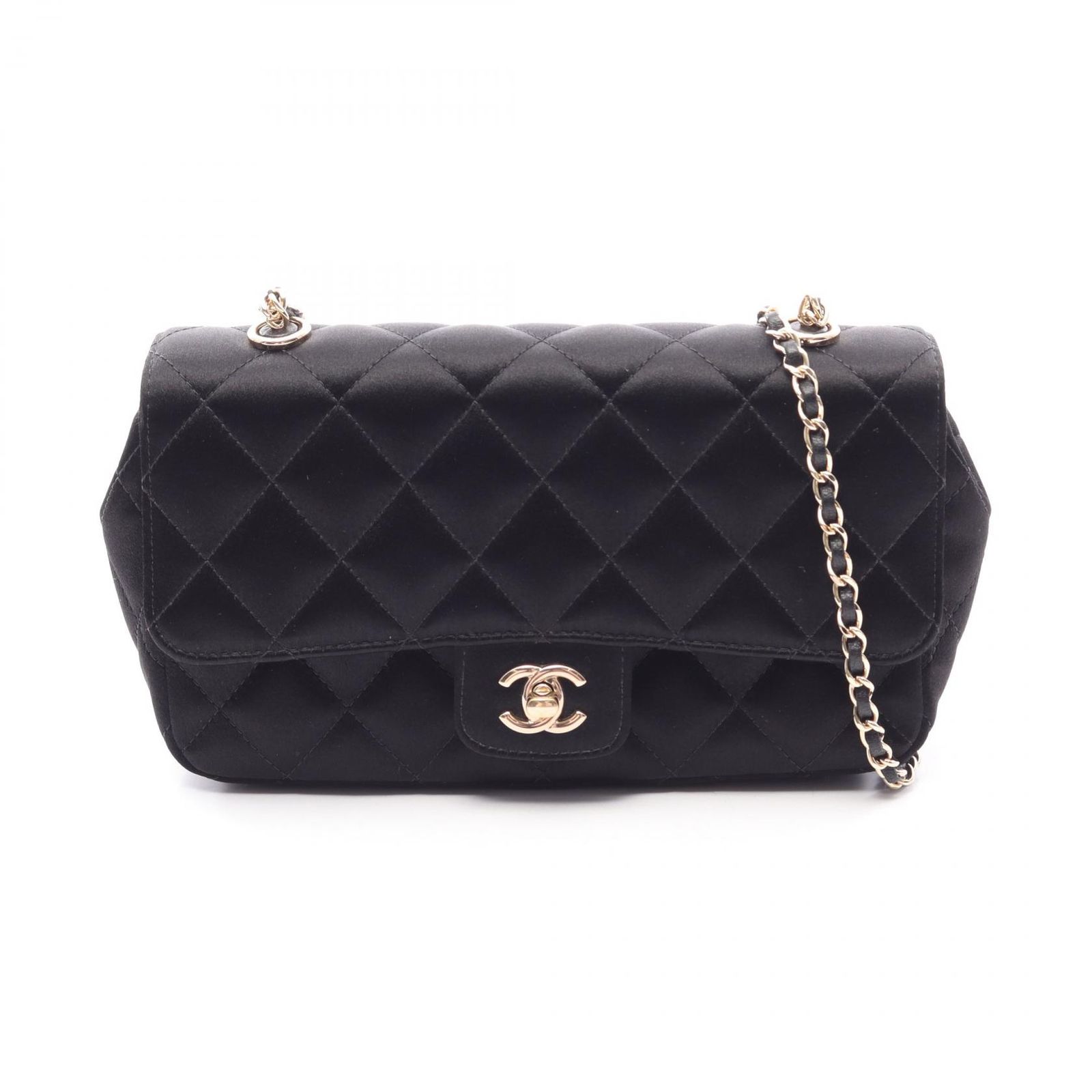 シャネル CHANEL ショルダーバッグ ミニマトラッセ ブラック ファブリック ミニマトラッセ チェーンショルダー レディース Used A