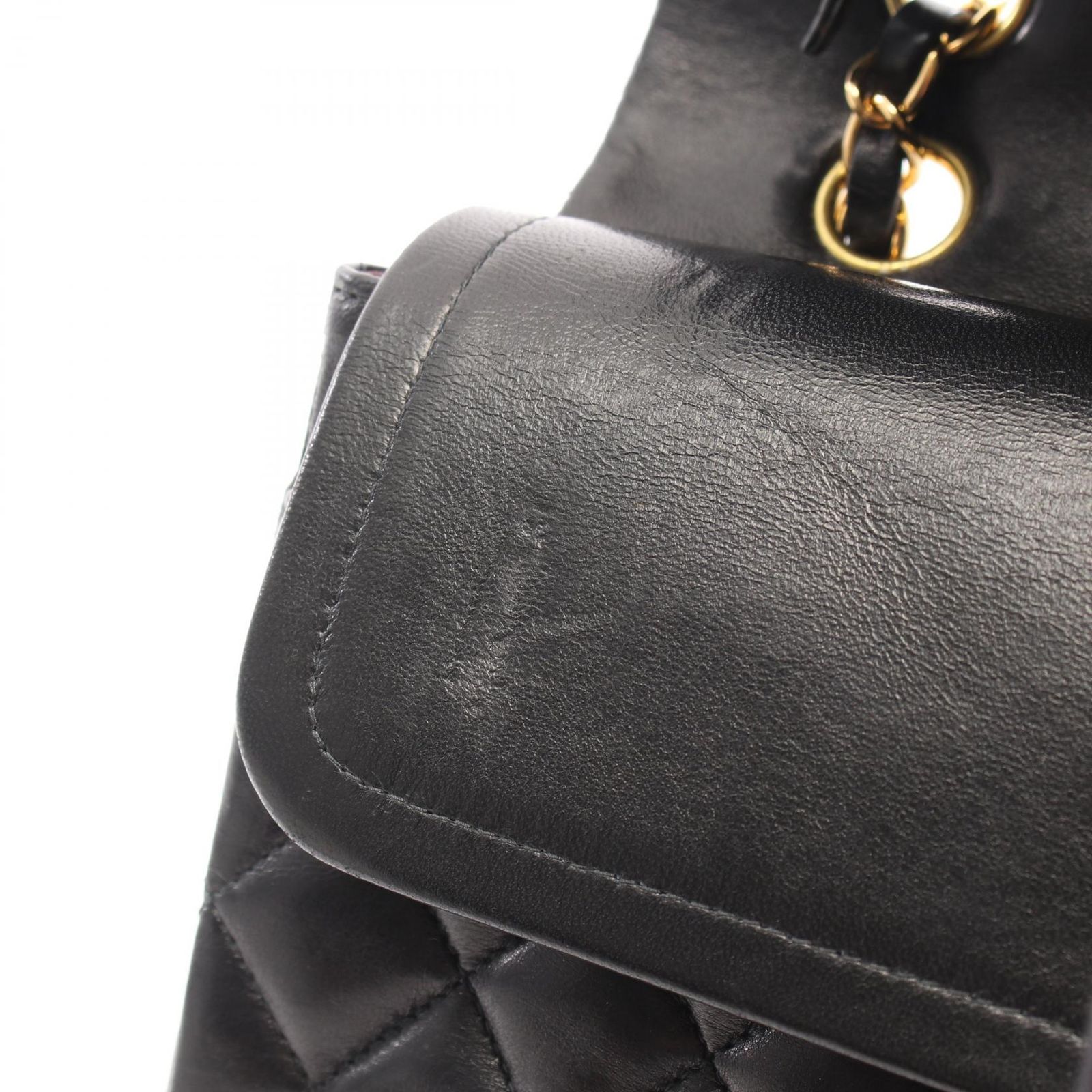 シャネル CHANEL ショルダーバッグ マトラッセ Wフラップ ブラック ラムスキン（羊革） マトラッセ ダブルフラップ チェーンショルダー レディース Used A