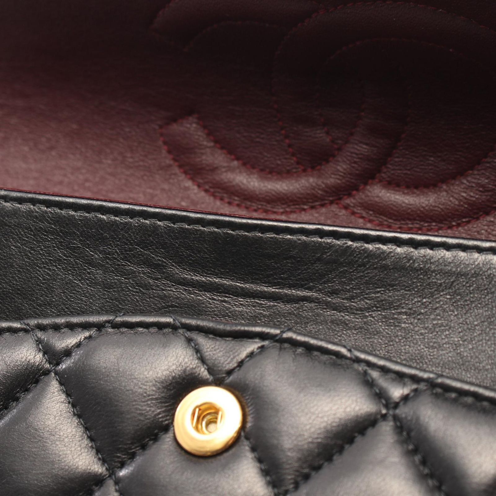 シャネル CHANEL ショルダーバッグ マトラッセ Wフラップ ブラック ラムスキン（羊革） マトラッセ ダブルフラップ チェーンショルダー レディース Used A