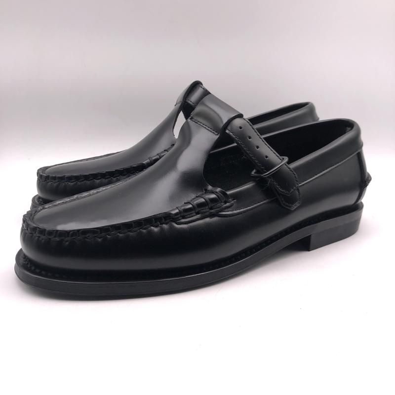 【中古】HEREU ALBER T-bar ローファー サイズ39 ブラック ヘリュー[17]