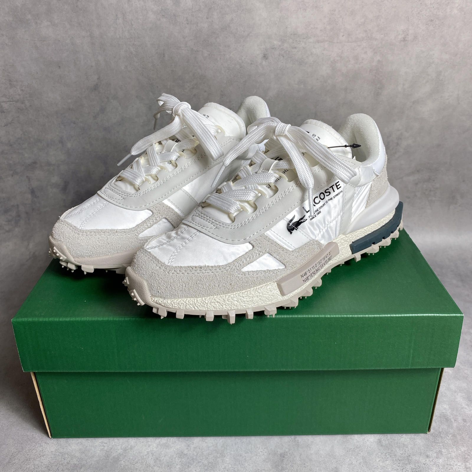WQ1201●LACOSTE：ELITE ACTIVE223 46SFA0008 トレイルスニーカー●WHT/DK GRN 定価20900- ラコステ アウトドア 登山 ハイキング
