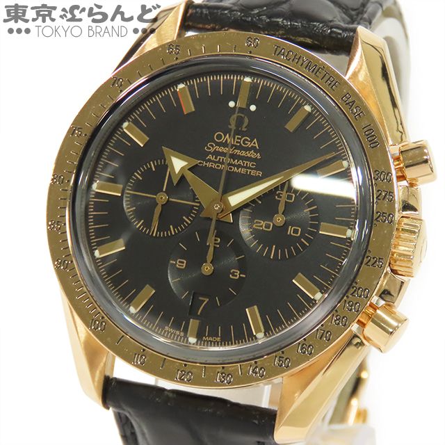 オメガ OMEGA スピードマスター ブロードアロー 3651.50.31 ブラック イエローゴールド K18YG アリゲーター 金無垢 クロノグラフ 腕時計 メンズ 自動巻 箱 保証書付 101826929