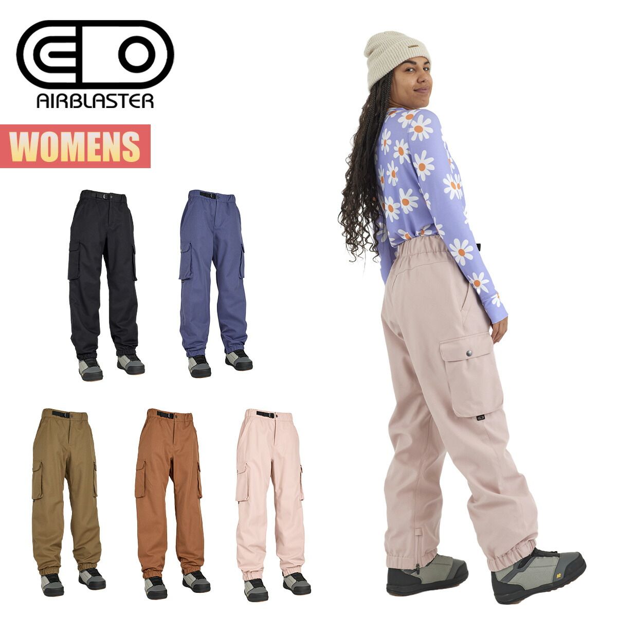 エアブラスター スノーボードウェア レディース パンツ AIR BLASTER Women's FREEDOM BOSS PANT フリーダム ボス パンツ スノーボードパンツ スノーウェア リラックスフィット ウエストゴム 24-25モデル 正規品