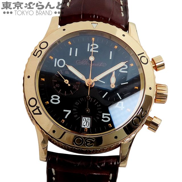 ブレゲ Breguet トランスアトランティック BR3820/F2/9W6 ブラック K18PG クロコダイルレザー タイプXX 金無垢 箱付き 腕時計 メンズ 自動巻 101831668