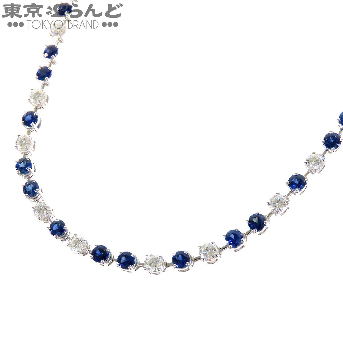 タサキ TASAKI サファイア ダイヤモンド ネックレス ホワイトゴールド K18WG 7.38ct 4.74ct レディース 仕上済 101852433