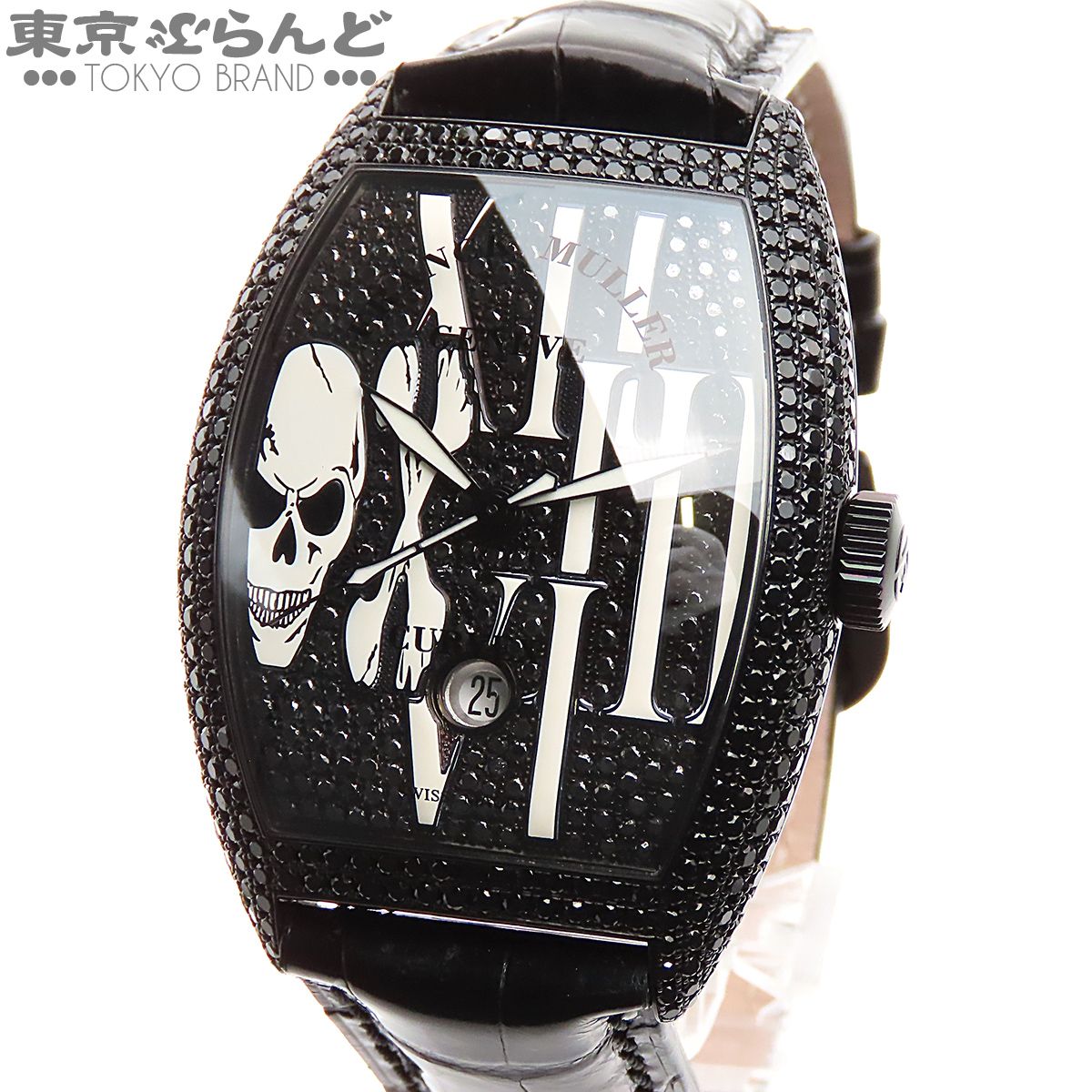 フランクミュラー トノーカーベックス 8880 SC DT GOTH NR D CD K18 ゴシックアロンジェ ノアール 全面ブラックダイヤ PVD 金無垢 腕時計 メンズ AT 101848653 856,450円