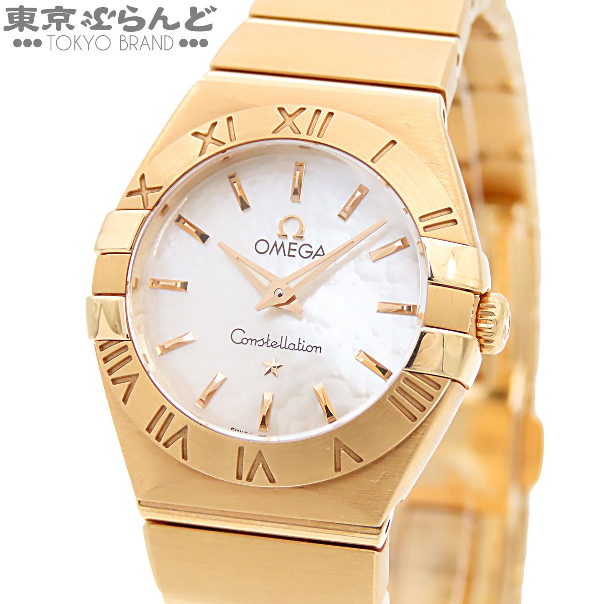 オメガ OMEGA コンステレーション 123.50.24.60.05.001 レッドゴールド K18RG ホワイトシェル文字盤 金無垢 箱・保証書付き 腕時計 レディース 電池式 101867163