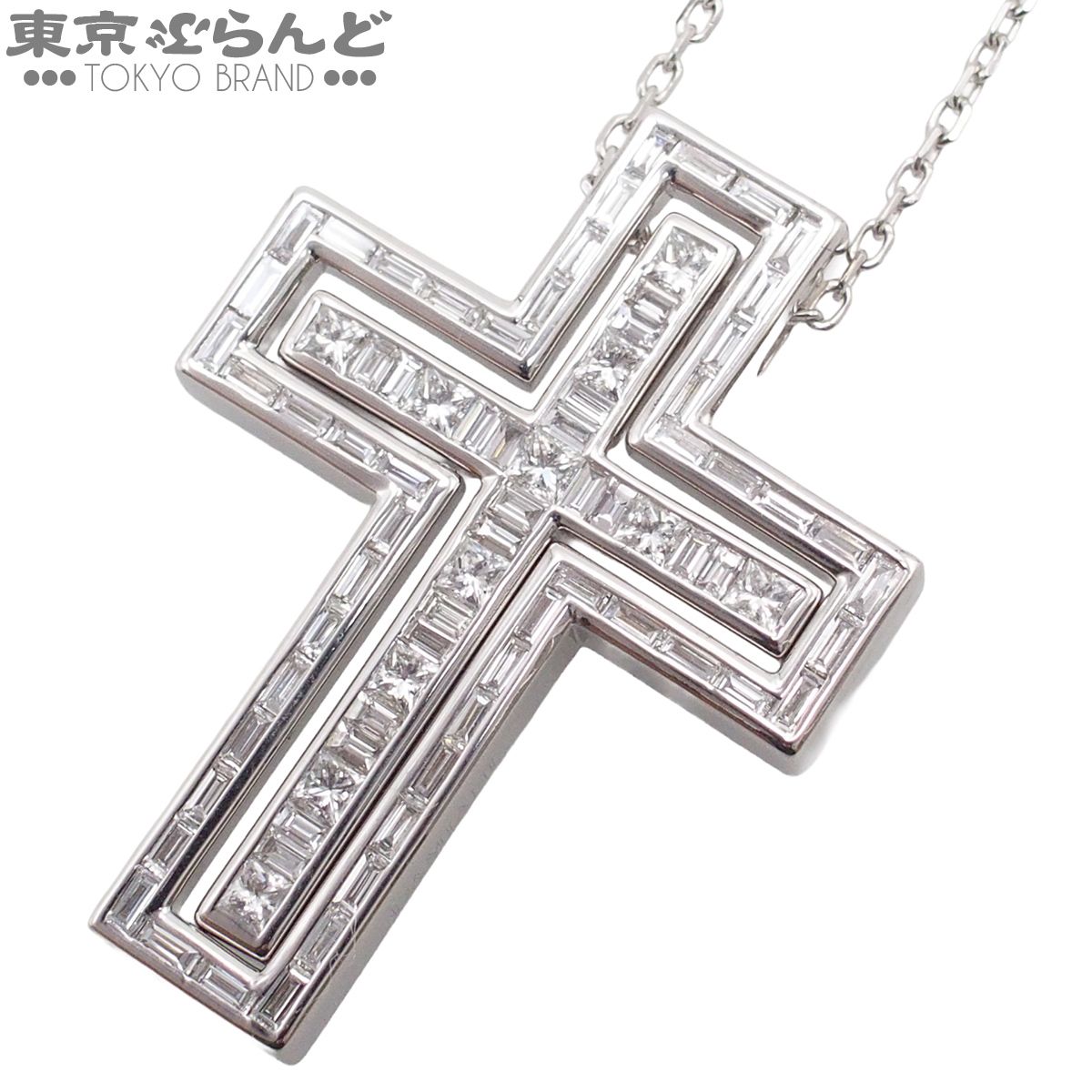 ダミアーニ Damiani ベルエポック ホワイトゴールド ダイヤモンド K18WG バゲット プリンセス ネックレス ユニセックス 仕上済 101869843