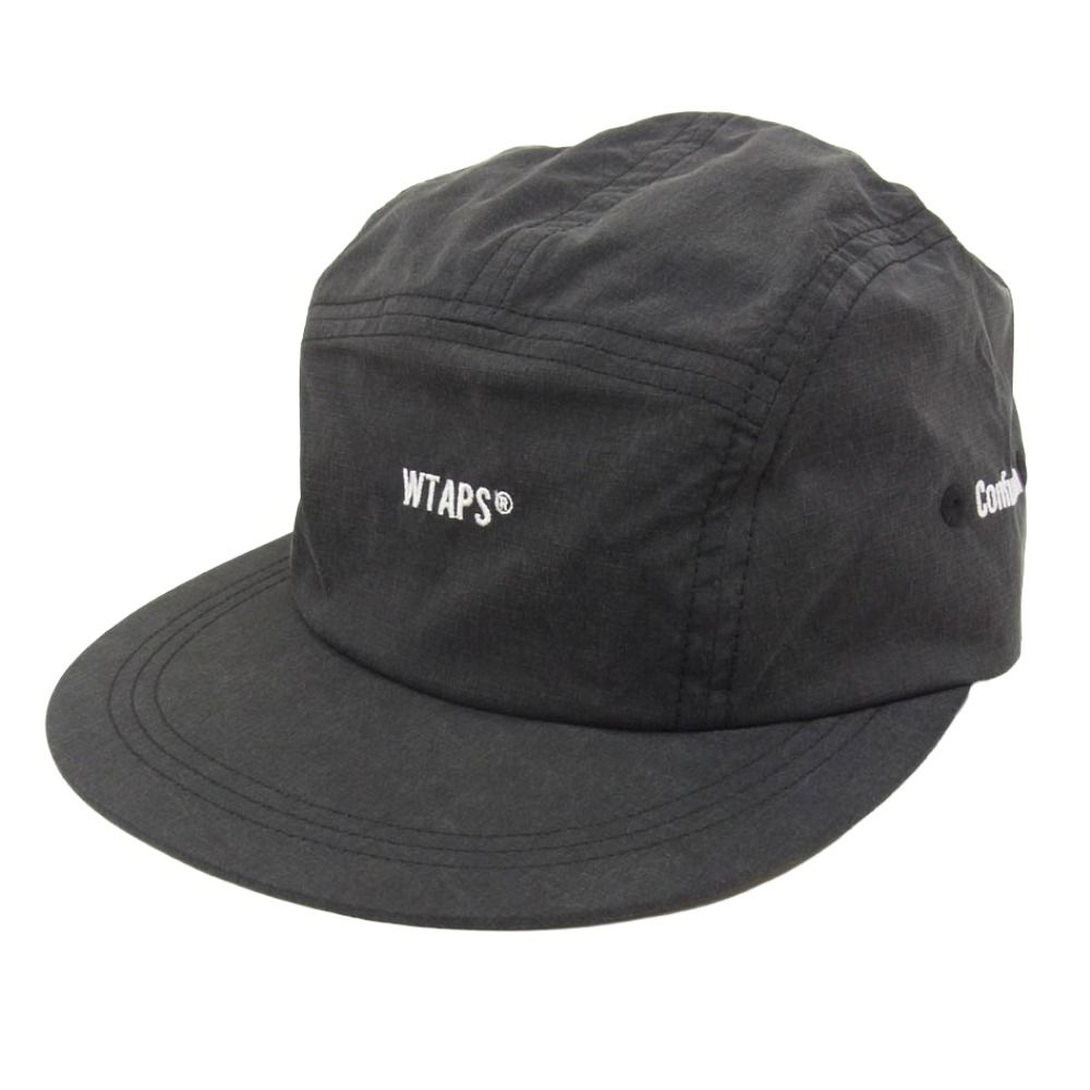 WTAPS ダブルタップス 24SS 241HCDT-HT11 T-5 02 Cap Nylon. Ripstop. Sign ロゴ刺繍 リップストップ ナイロン キャップ 帽子 ブラック系 X00【極上美品】【中古】