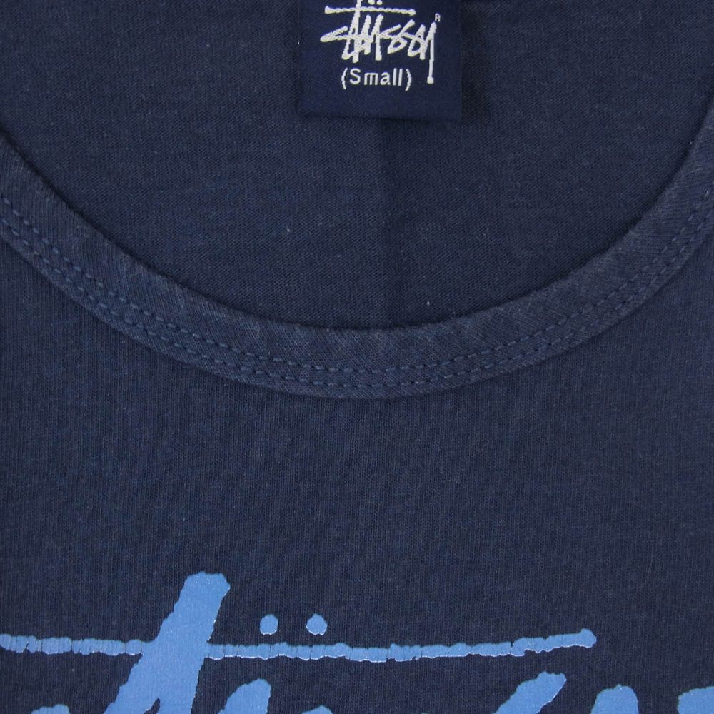 STUSSY ステューシー 00s S ロゴ プリント タンクトップ ネイビー系 S