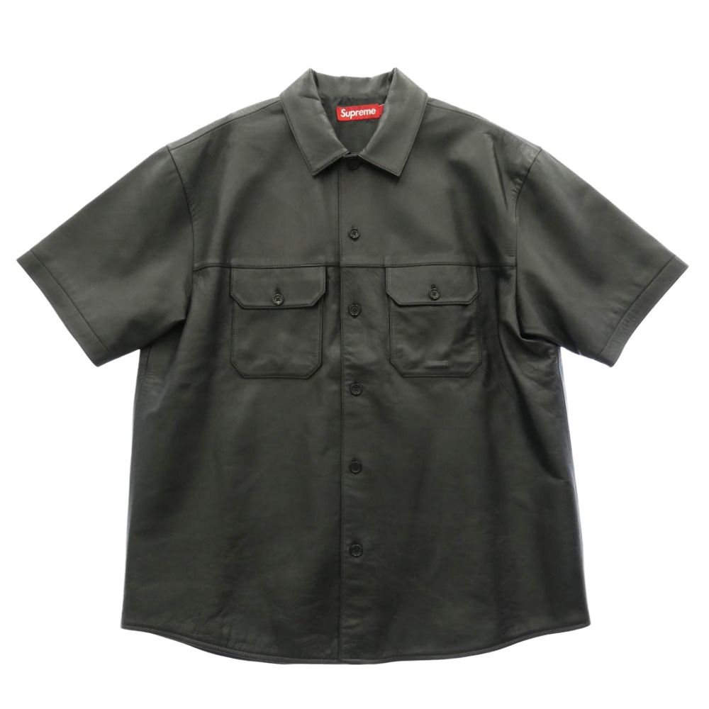 Supreme シュプリーム 23AW S/S Leather Work Shirt レザー 半袖