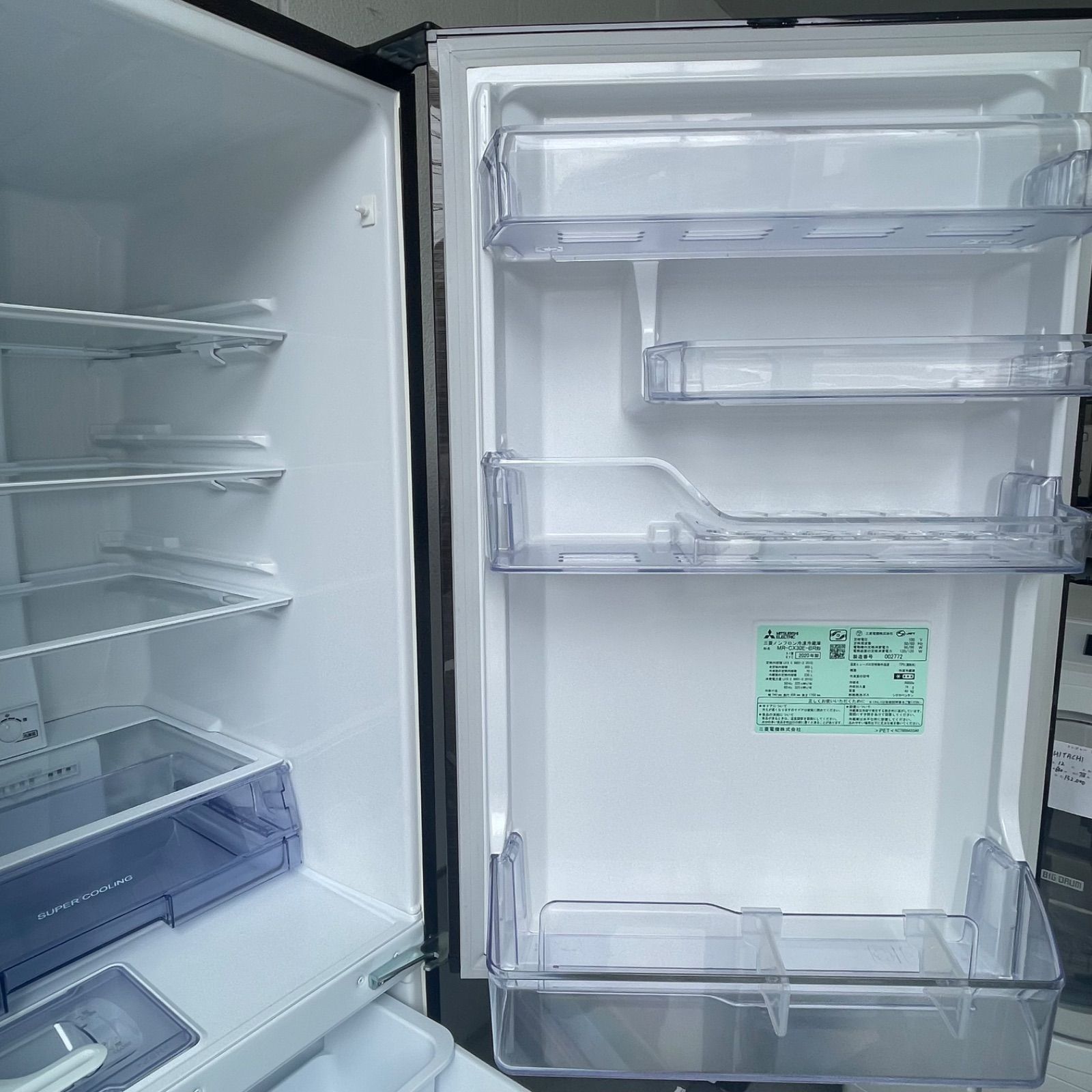 大阪限定】三菱 冰箱 MR-CX30E-BR 300L 2020年制 3门冷蔵庫 動作品