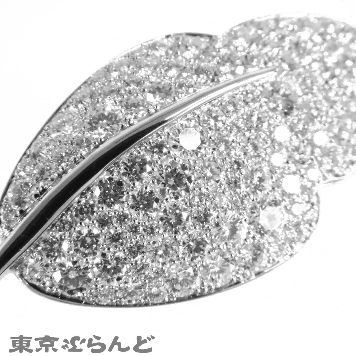 ギメル Gimel リーフ ブローチ プラチナ Pt950 ダイヤモンド 3.779ct
