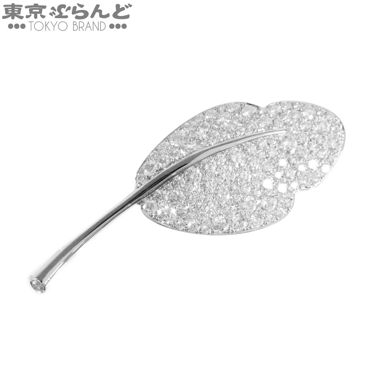 ギメル Gimel リーフ ブローチ プラチナ Pt950 ダイヤモンド 3.779ct
