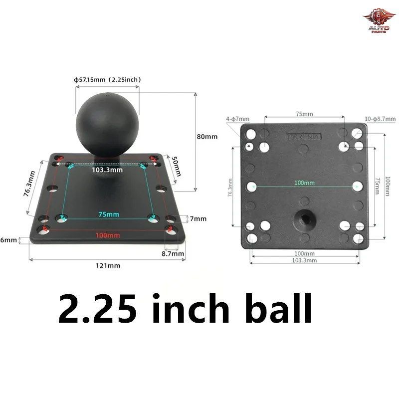 2.25インチ ボールヘッド 100x100mm VESAプレート アルミニウム製 マリンTV エアコン GPSホルダー 壁掛けまたはスタンド