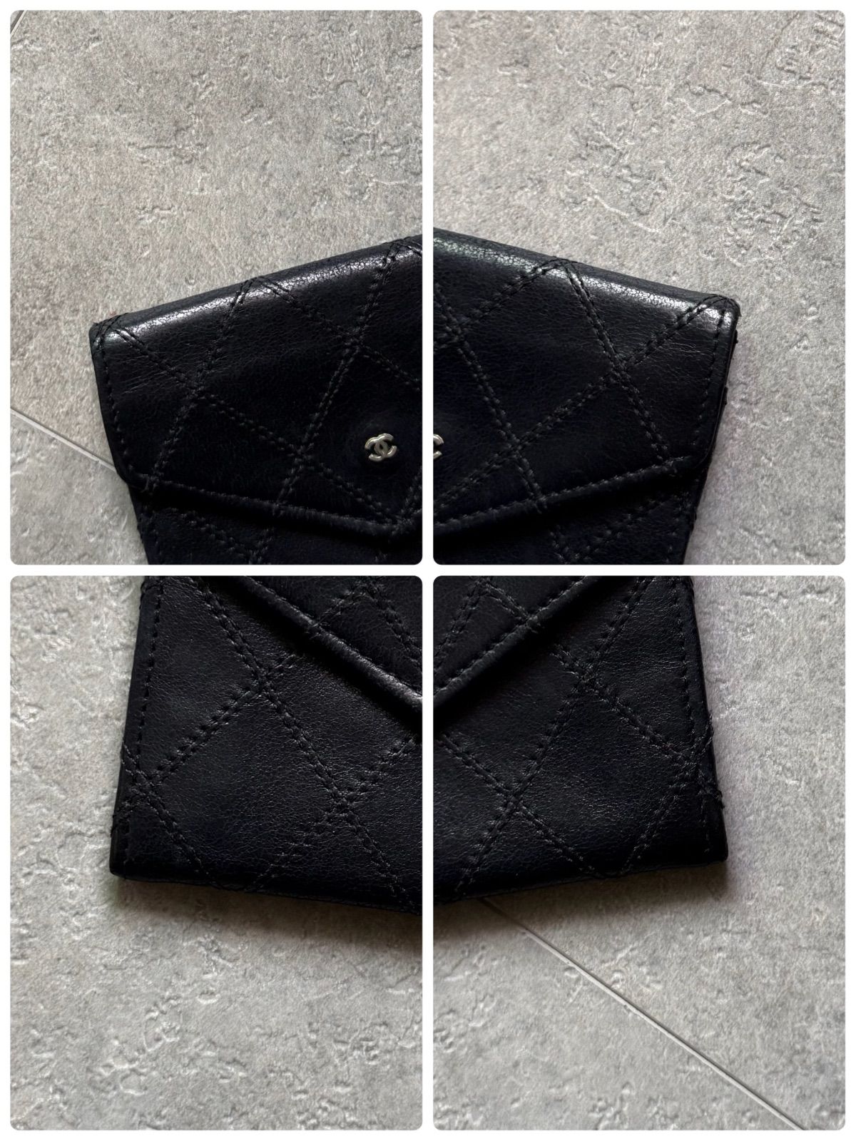 CHANEL シャネル ビコローレ コインケース 財布 レザー ブラック 