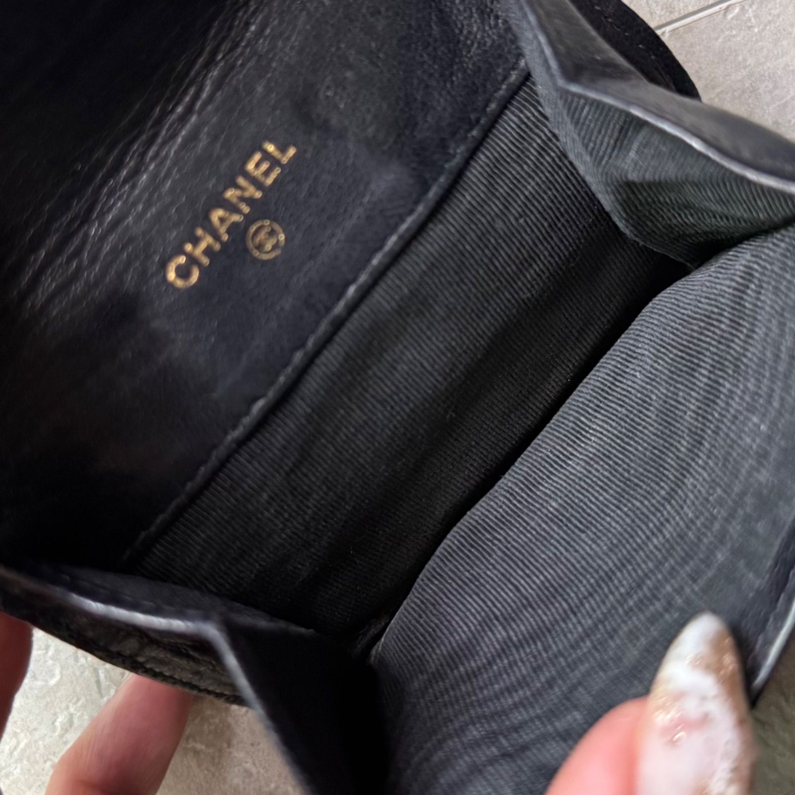CHANEL シャネル ビコローレ コインケース 財布 レザー ブラック 