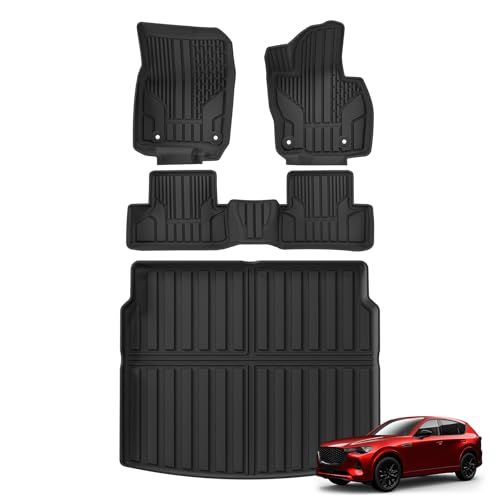 R◆マツダ 新型 CX-60 専用 3Dフロアマット+セカンドマット+ラゲッジマット 4PCSセット フロアマット MAZDA CX60 2022年9月?現行 CX-60 KH系 3D立体カーマット トランクマット カーマット 車種専用設計 TPE素材 防水