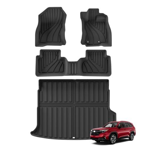 R◆スバル 新型 フォレスター SL系 専用 フロアマット&ラゲッジマット R7.4-現行 FORESTE SL5型 立体カーマット トランクラゲッジトレイ スポーツマット TPE素材 防水 耐摩擦 耐汚れ 耐候性 難燃性 取付簡単 内装パーツ アクセサリー