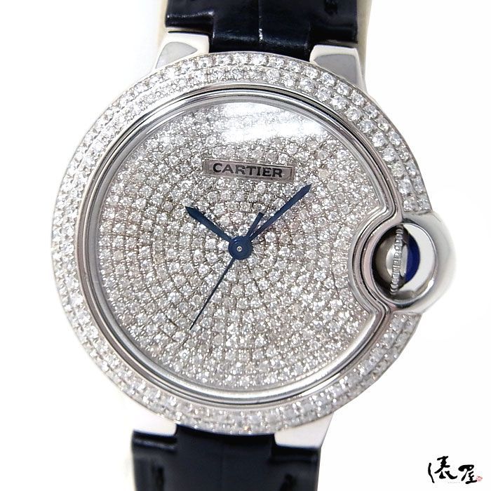 カルティエ バロンブルー MM ダイヤ 極美品 レディース 時計 Cartier
