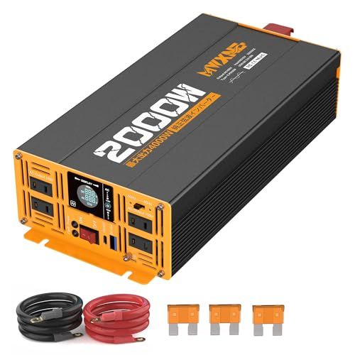 【新品】インバーター 正弦波 12v 100v 2000w 最大4000W DC12V直流をAC100V交流に変換 PD30W QC3.0急速充電 50/60Hz切替可能 ワイヤレスリモコン付き 地震/停電/車中泊/キャンプ/船/RVキャンピ e53b904a
