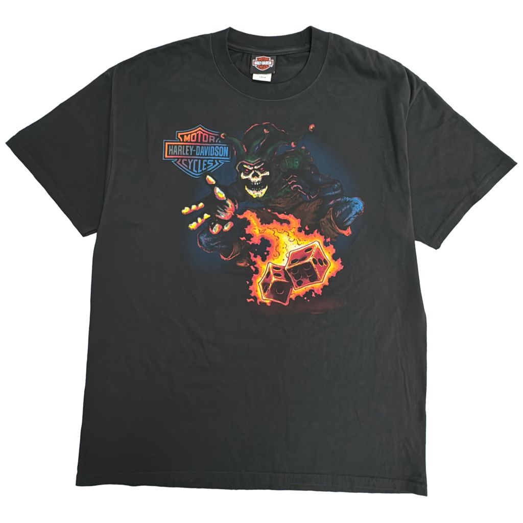 HARLEY DAVIDSON ハーレーダビッドソン スカル ピエロ 半袖Ｔシャツ モーターサイクル(メンズ L)中古 古着 Y3426