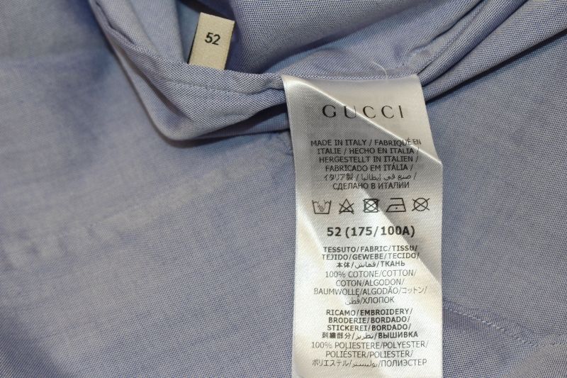 GUCCI グッチ 衣類 半袖シャツ 衣料品 701360 コットン ブルー