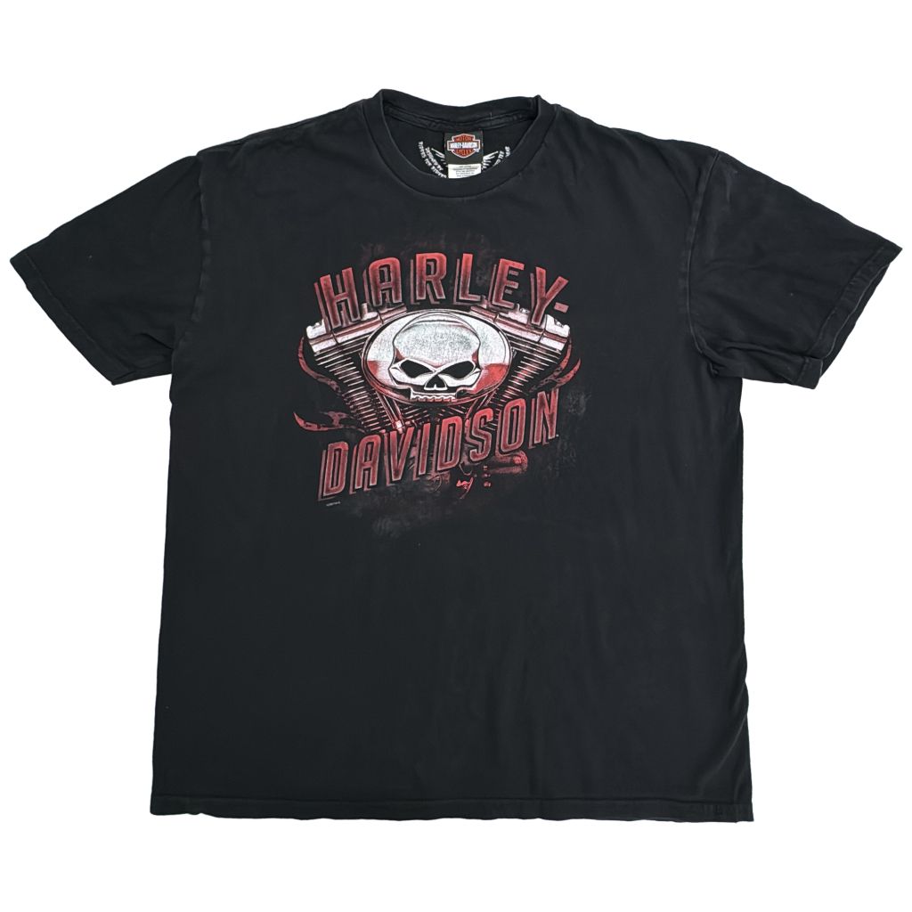 HARLEY DAVIDSON ハーレーダビッドソン 半袖Ｔシャツ モーターサイクル ブラック(メンズ XL)中古 古着 Y3429