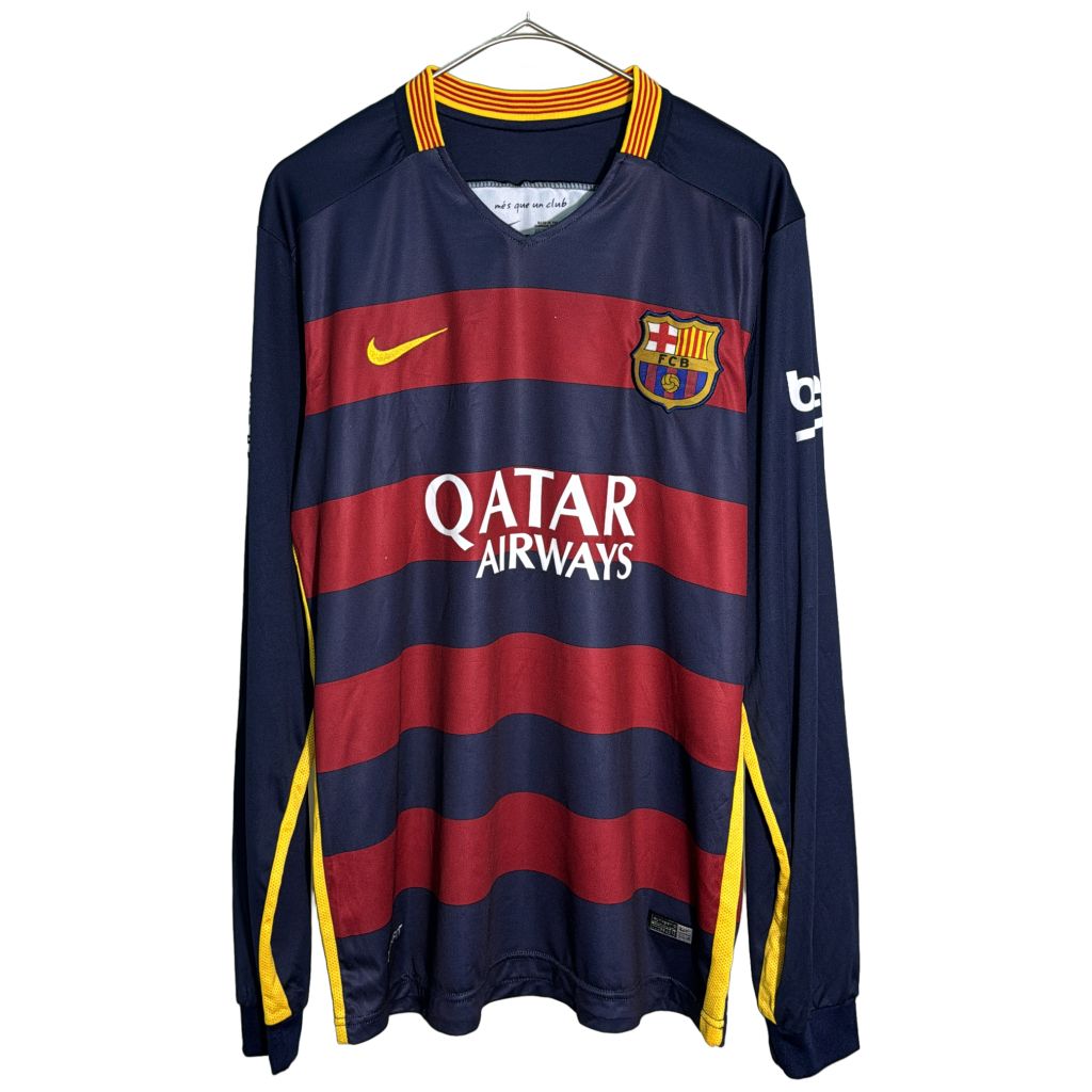 NIKE ナイキ FCバルセロナ サッカーシャツ ユニフォーム 大きいサイズ プロチーム ネイビー(メンズ XXL)中古 古着 Y3431
