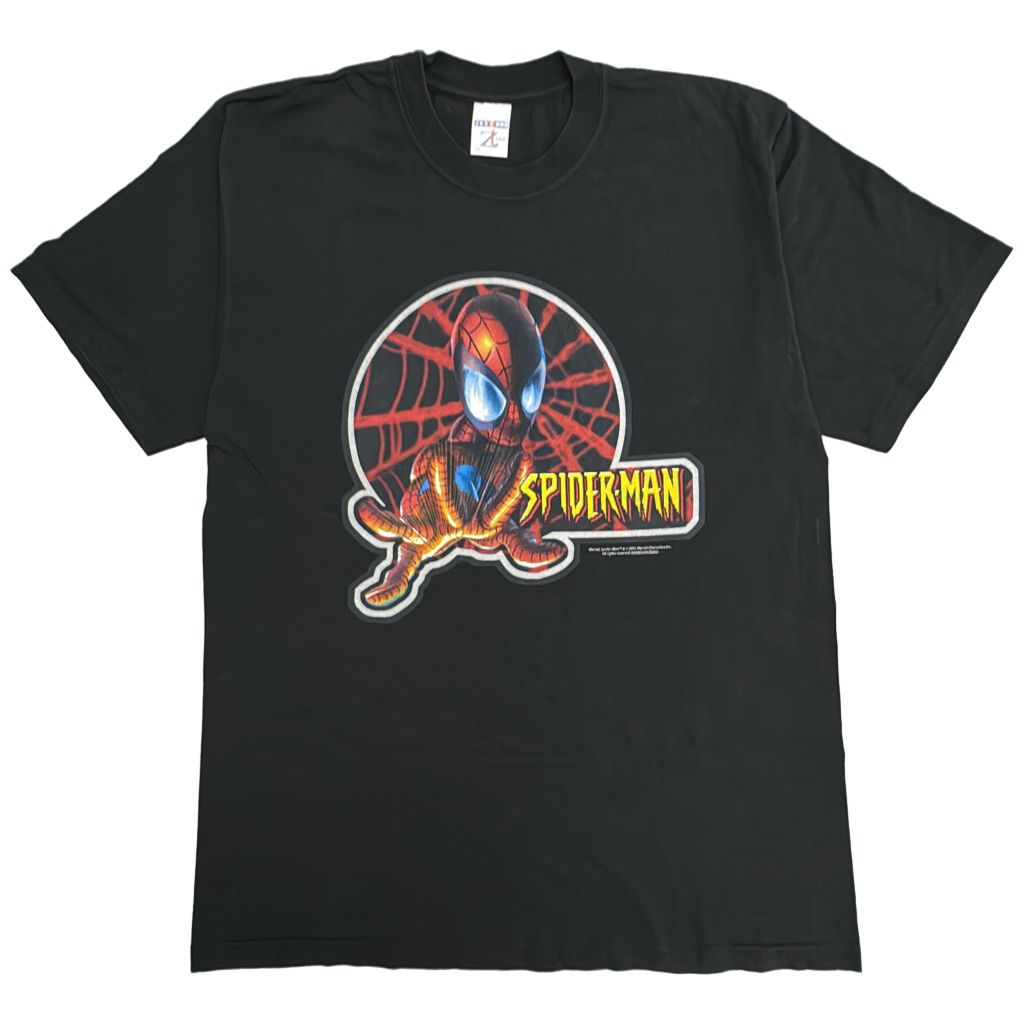 00年代 SPIDERMAN スパイダーマン Ｔシャツ ムービー コミックス キャラクター ブラック(メンズ M)中古 古着 Y3438