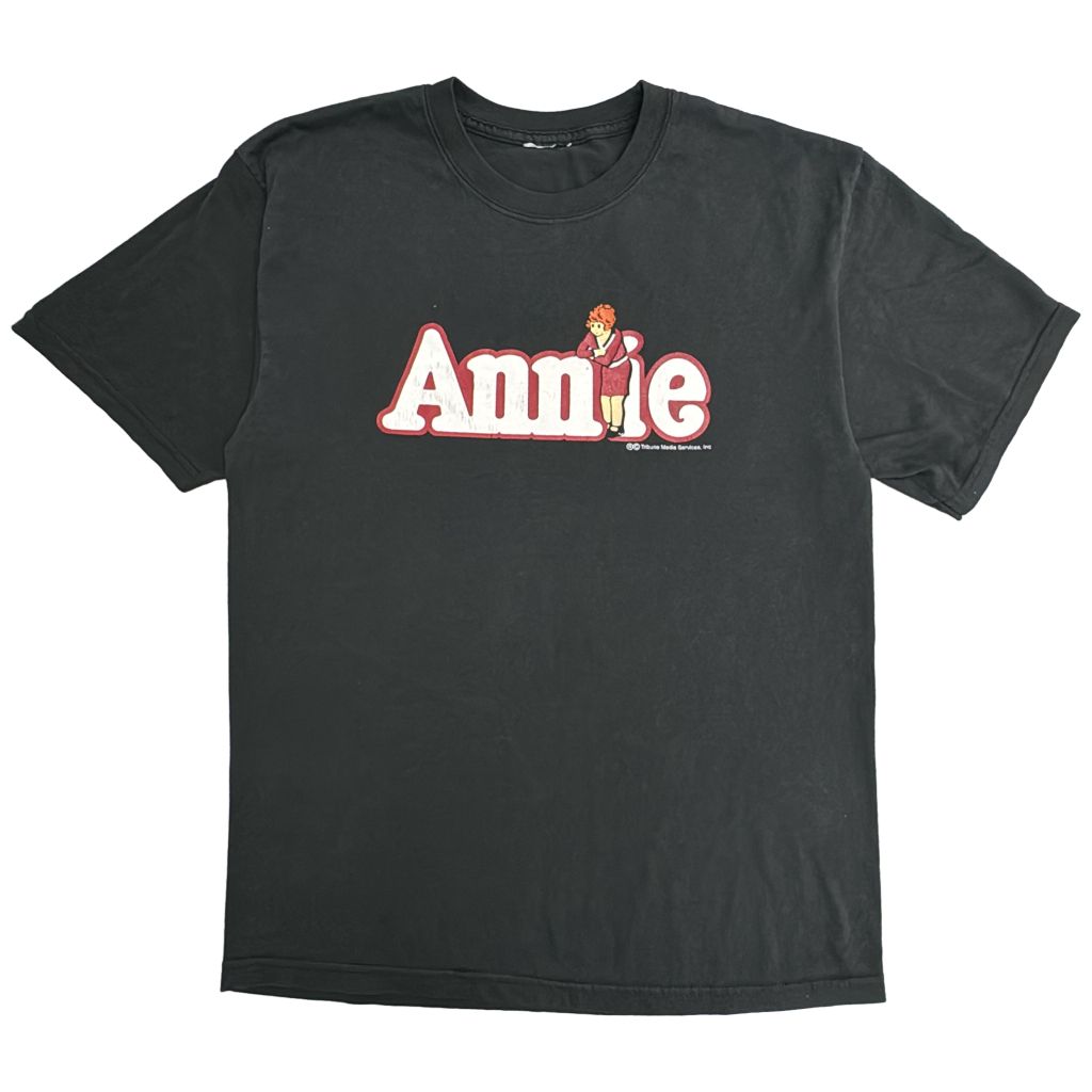 00年代 Annie A New Musical アニー ミュージカル 半袖Ｔシャツ ブラック(メンズ M相当)中古 古着 Y3439