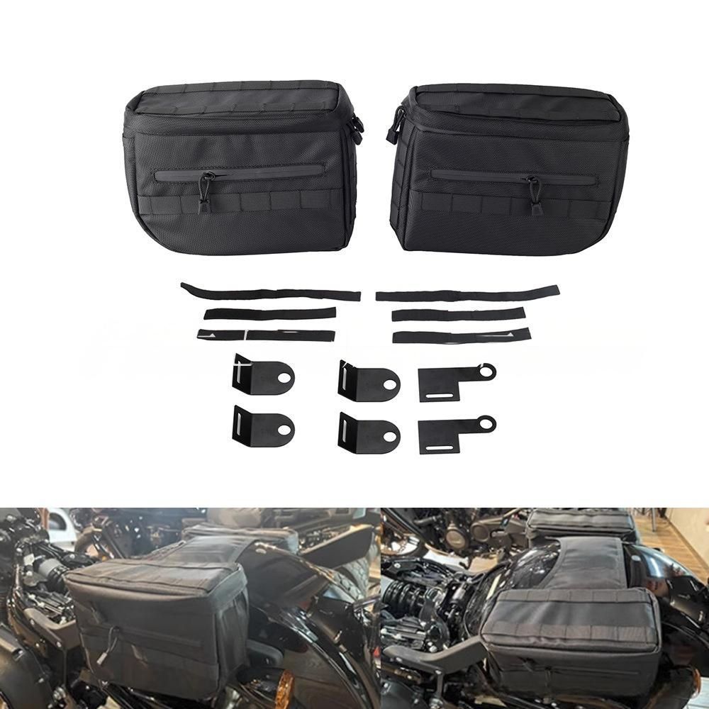 【送料無料】ハーレーダビッドソン Harley-Davidson ダイナ Dyna FXR ソフテイル Softail 対応 サイドバッグ サドルバッグ ナイロン製 収納力向上 ツーリング 小物収納 耐久性 実用性 スタイリッシュ ブラック バイクアクセサリー