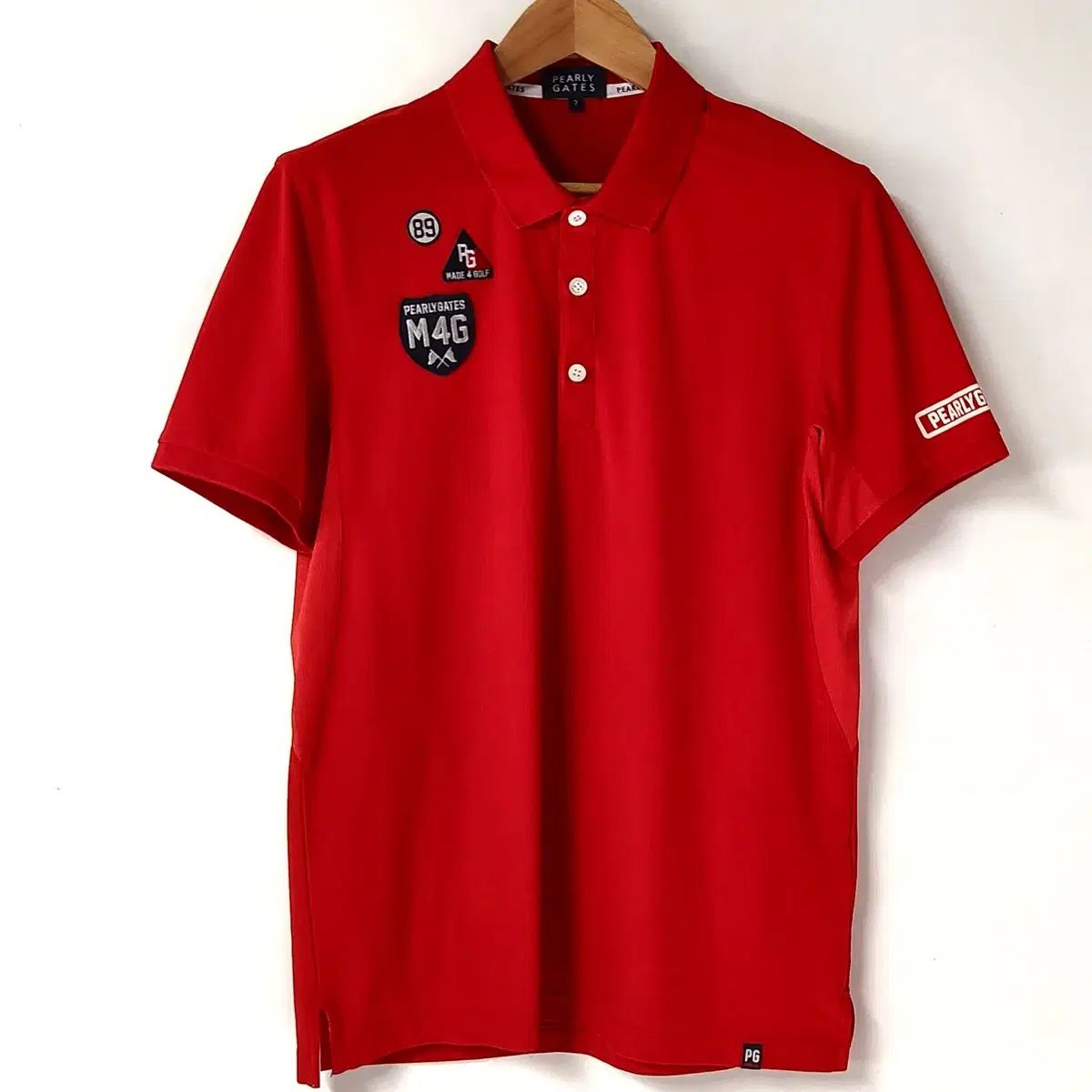 正規品 PEARLY GATES パーリーゲイツ メンズ 半袖 カラーTシャツ レッド 110