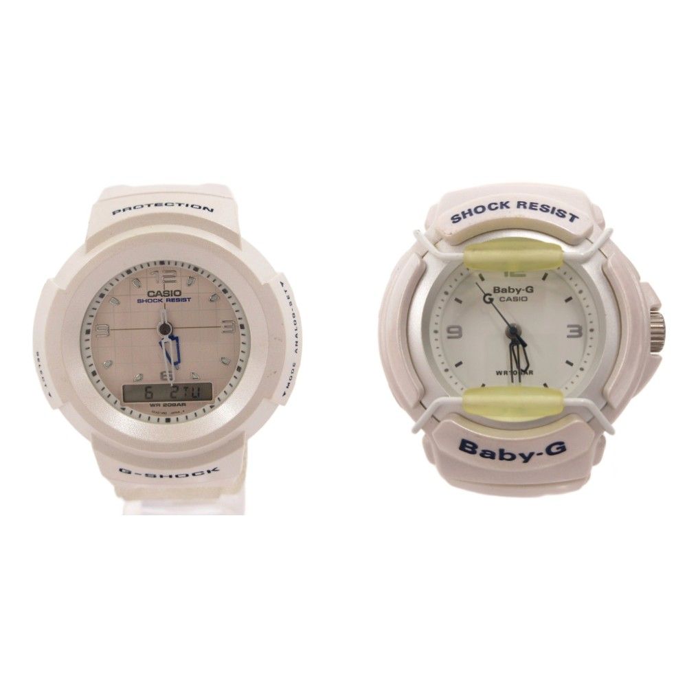 カシオジーショック CASIO G-SHOCK 2本セット Baby-G 1999年 クリスマス限定 ラバーズコレクション ペア クォーツ デジタル アナログ 白 ホワイト /TQ