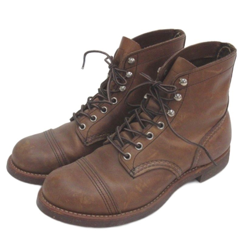 レッドウィング REDWING アイアンレンジャー ブーツ 8081 USA製 ブラウン 25.5cm