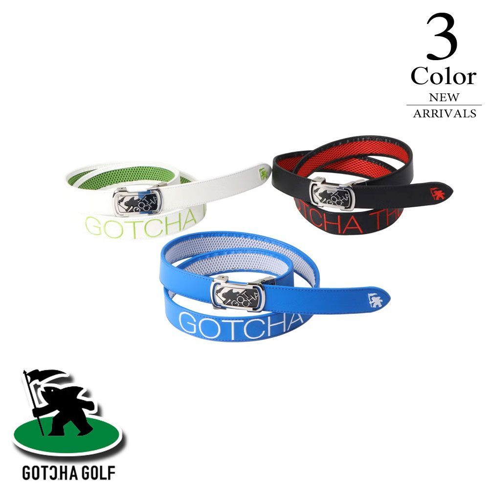 ガッチャゴルフ ゴルフ 裏メッシュカラーホールレスベルト 261gg8100 【F(全長129cm):メンズ】GOTCHA GOLF ベルト メンズ【2026新作】