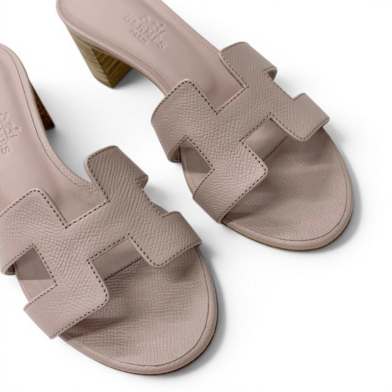 エルメス HERMES オアジス サンダル 靴 シューズ レザー ピンク 未使用