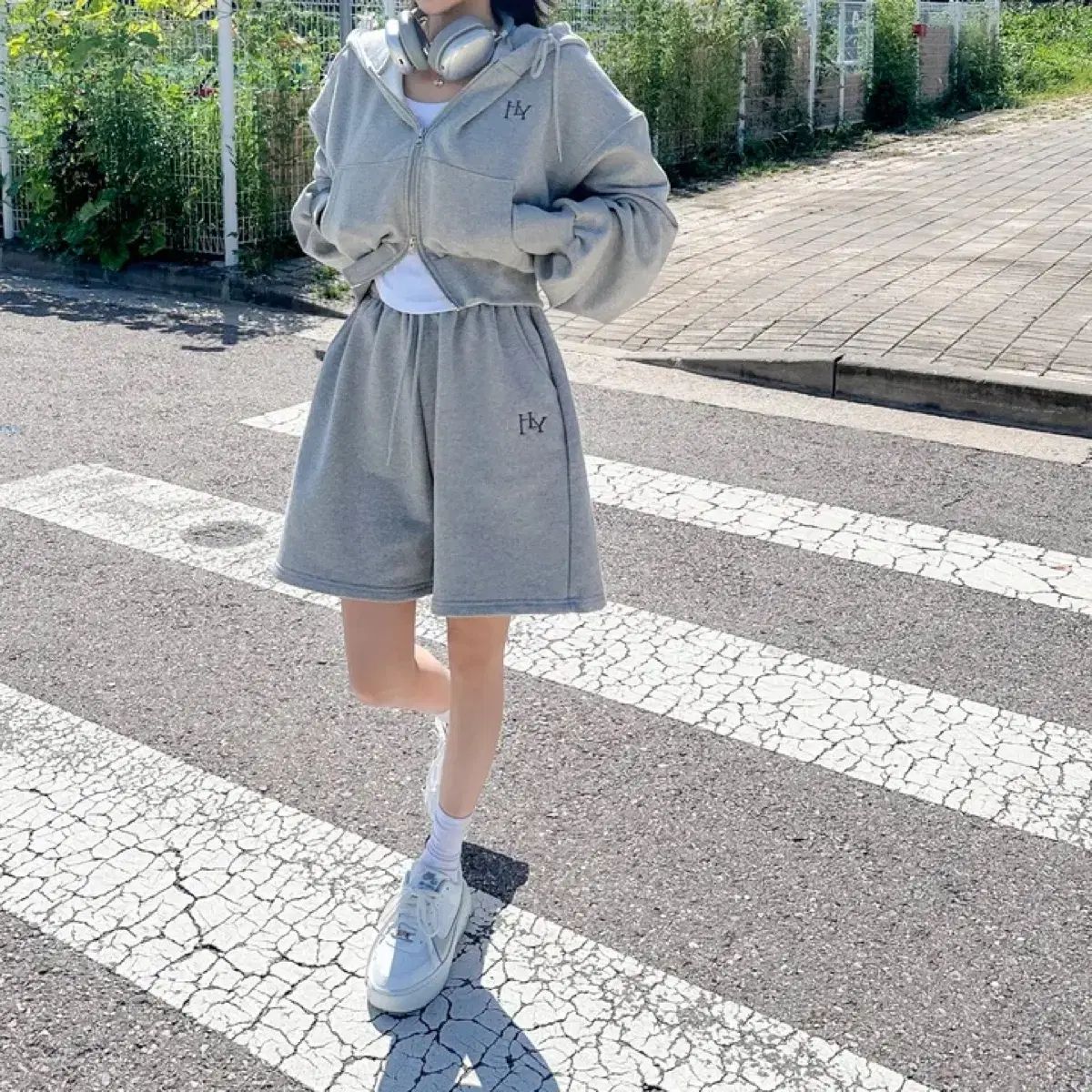 ably ホール クリスマスイブL フードジップアップ+5分丈ハーフパンツ+トレーナーショートパンツ セット 3ピース
