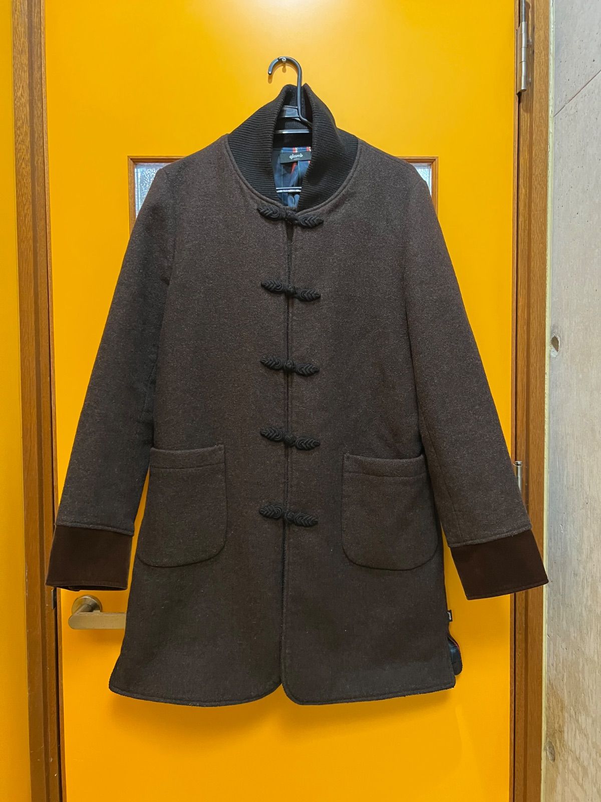 Y【Y11-34】☆ glamb　Sサイズ　メルトンチャイナコート　茶色
