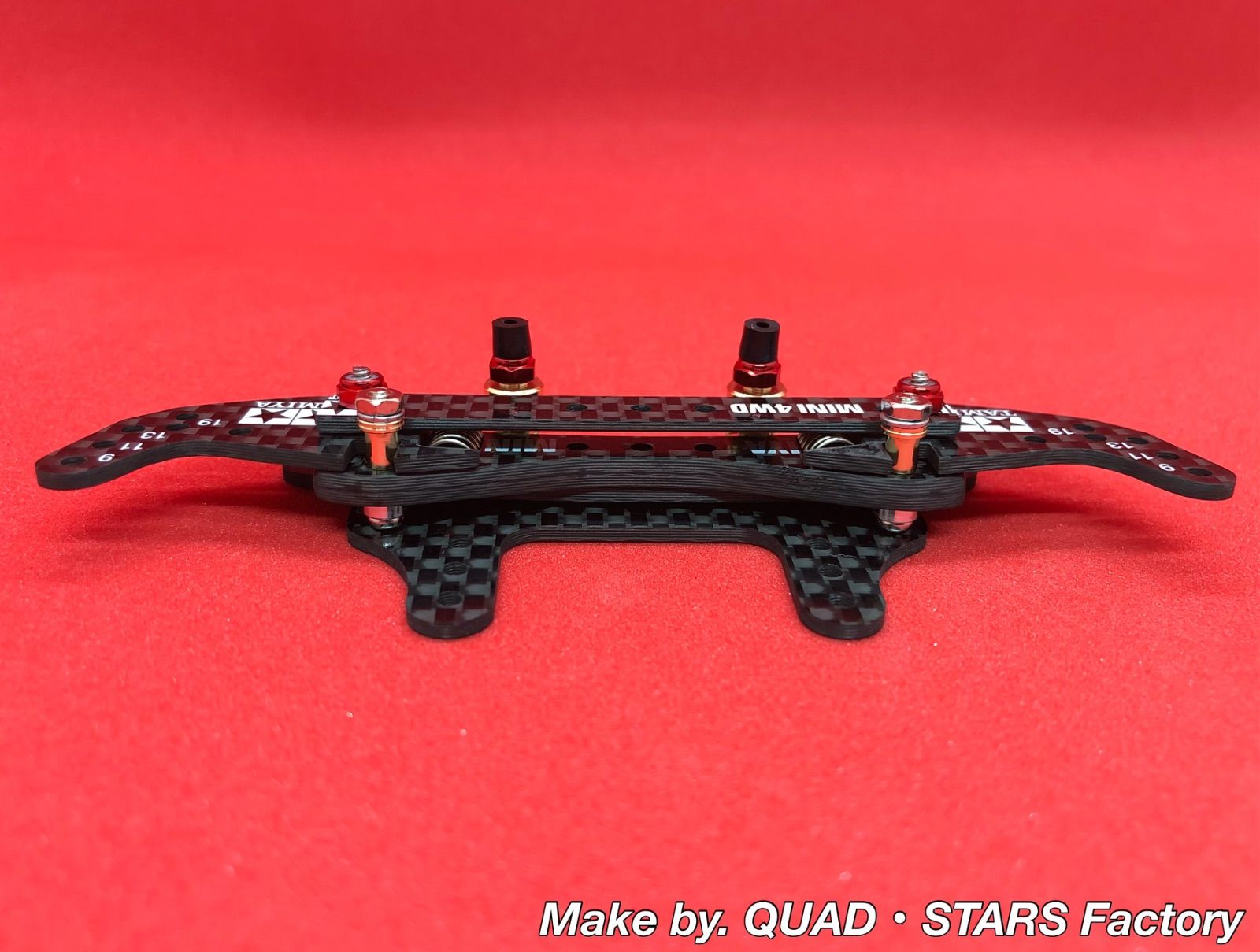 【ミニ四駆・カスタムパーツ】2軸ATピボットバンパー　J-CUP2022／フルカーボン【各種シャーシ専用加工も承ります❗️】