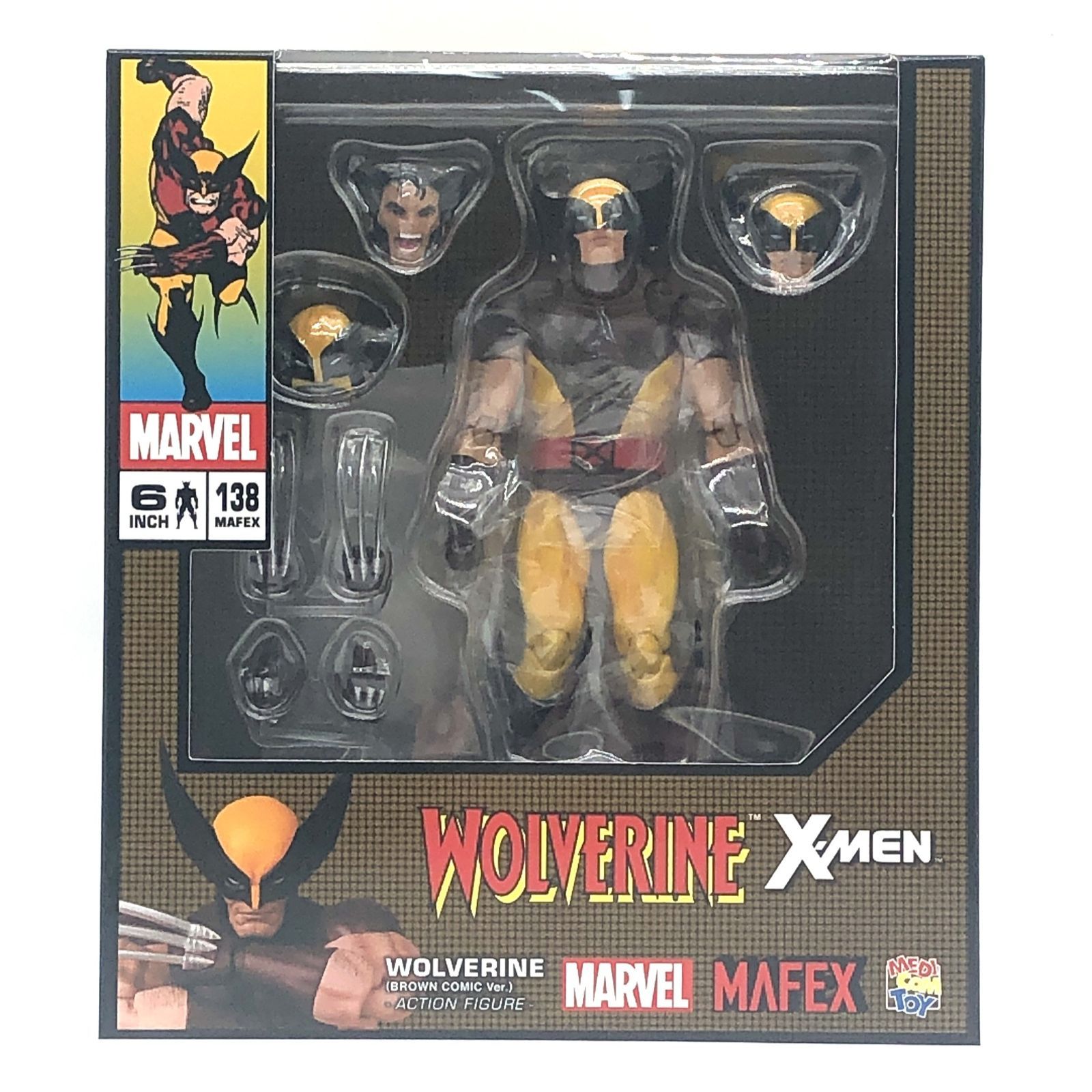 MAFEX No.138 WOLVERINE BROWN COMIC Ver. 未開封 訳あり テープ部分よれ