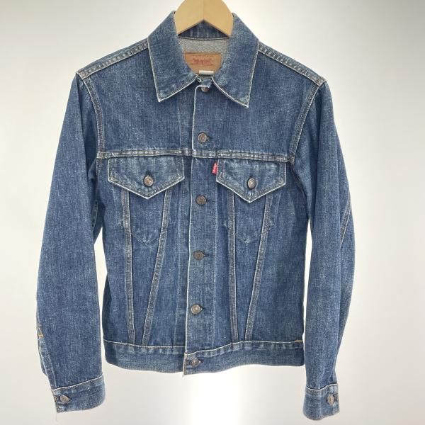 【中古】Levi's 70505 4th デニムジャケット USA製 スモールe サイズ表記なし ブルー リーバイス[91]