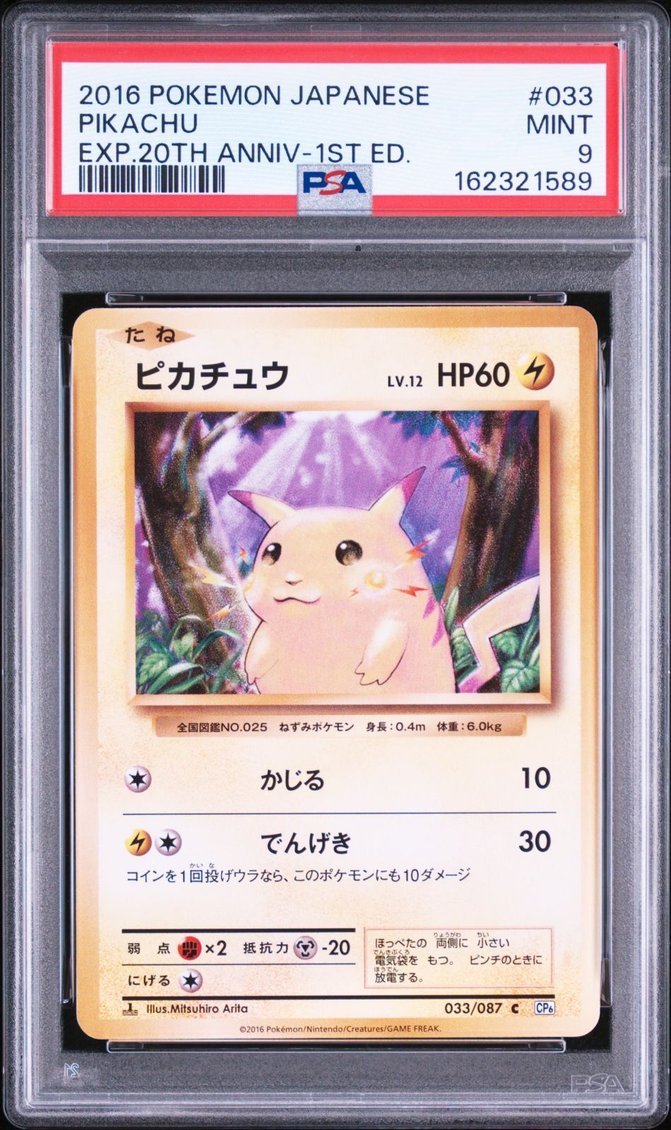 【PSA9】 ポケモンカード ピカチュウ PIKACHU 033/087 CP6 1ED 20th Anniversary 1st Edition