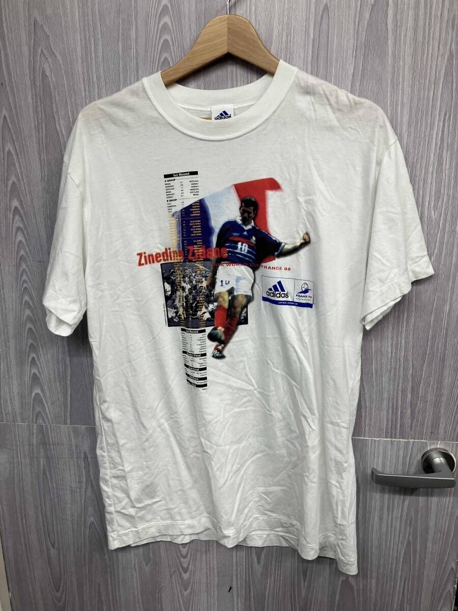 adidas / アディダス Tシャツ ホワイト C-OS3011 サイズM ジネディーヌジダン