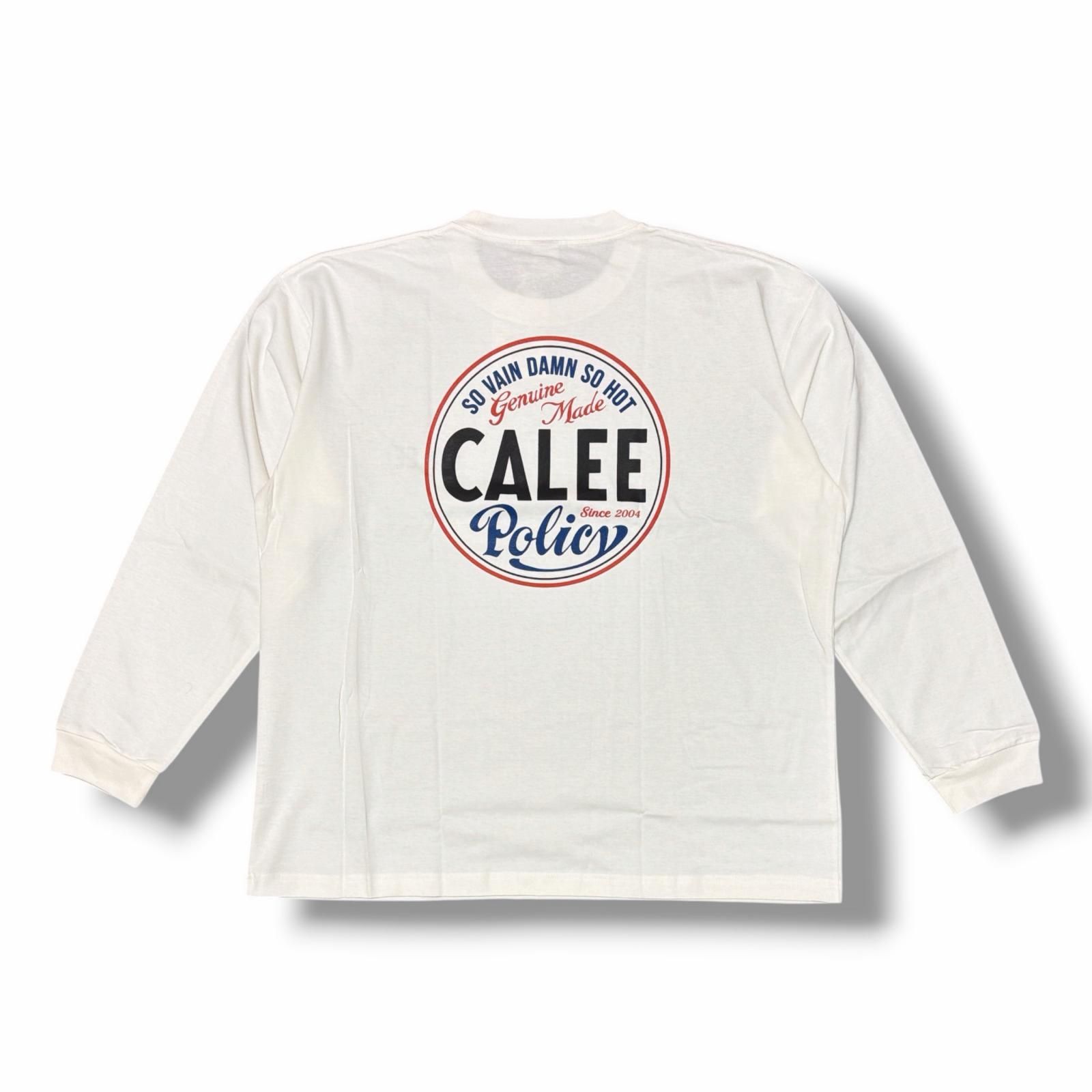 CALEE キャリー ファイヤーパターン 長袖カットソー ホワイト CALEE