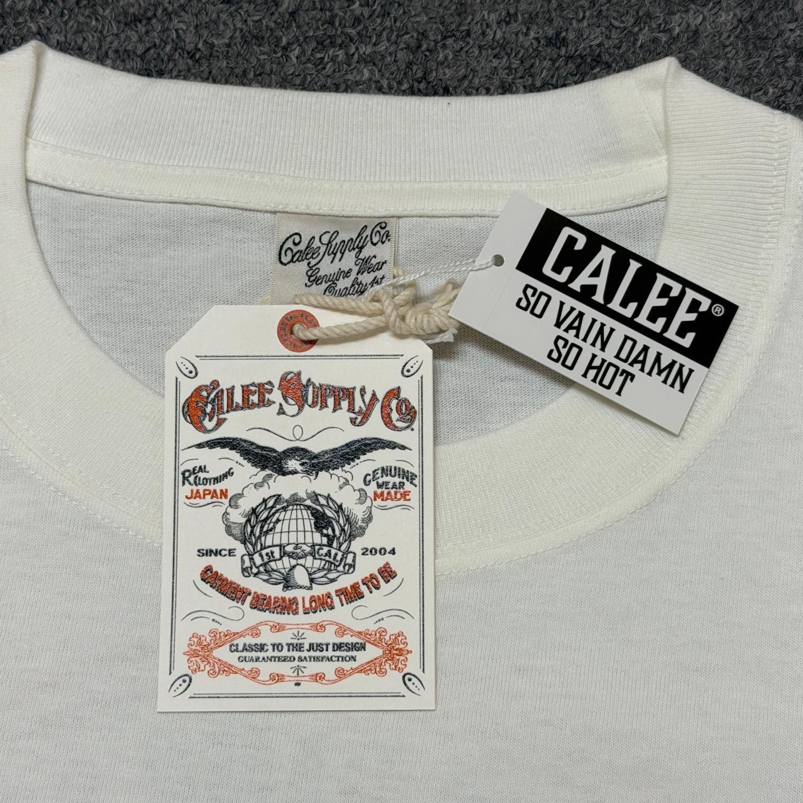 参考上代14300円 未使用 CALEE 25AW VINTAGE TYPE CIRCLE LOGO L/S TEE 