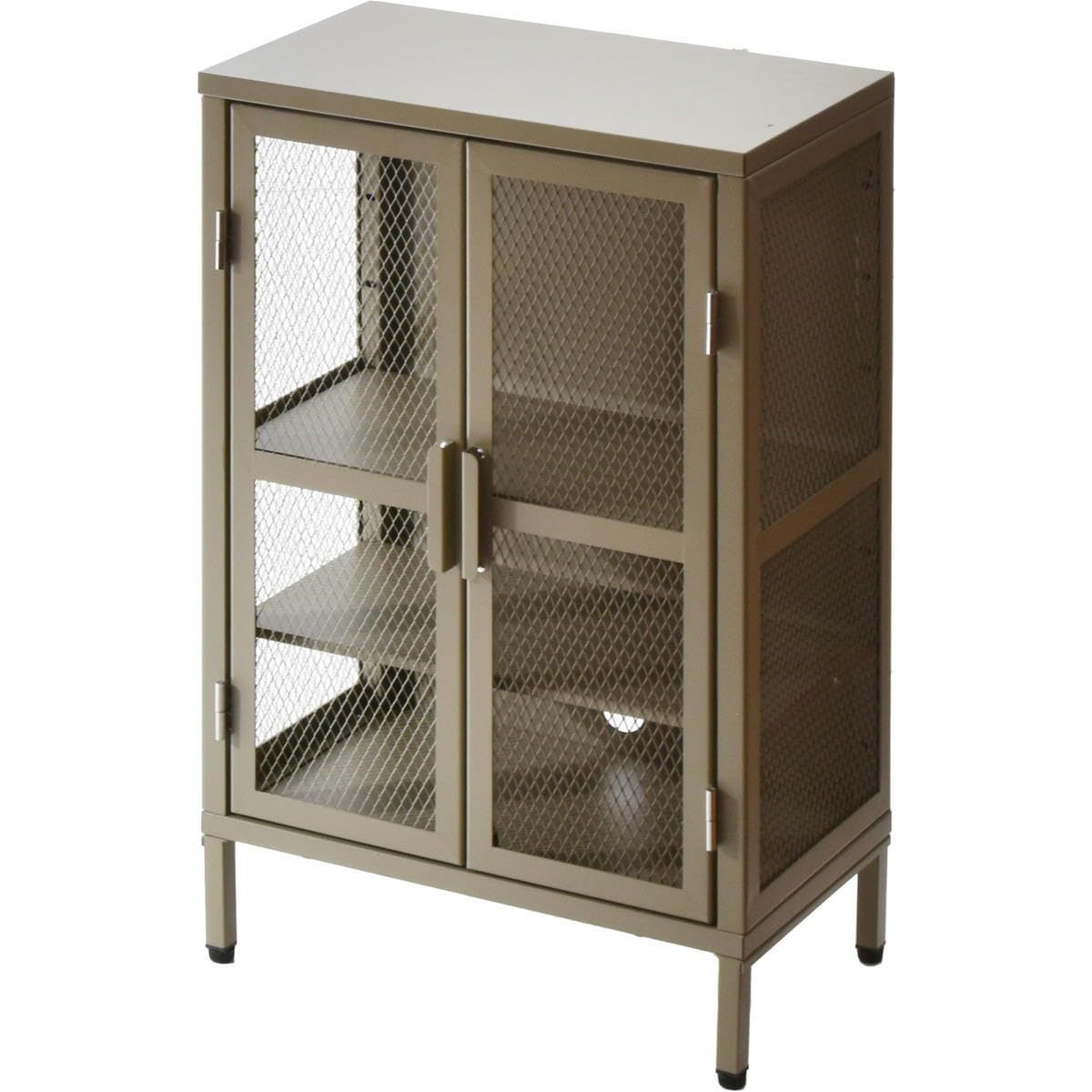 FunFun キャビネット 収納 スチール メッシュ VINS ワイドメッシュキャビネット 3段 幅50cm カーキｍａ 0f574f66 15,444円