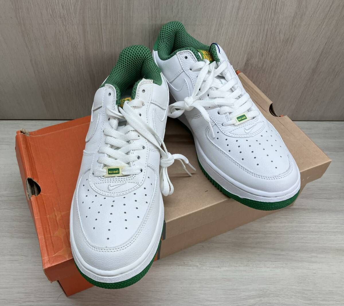 NIKE ナイキ AIR FORCE 1 PLUS エアフォース1プラス スニーカー 'WEST INDIES' [624054-111] ホワイト×グリーン [US10.5/約28.5cm] 箱あり