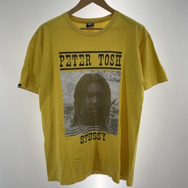 【中古】STUSSY 半袖Tee サイズL 黄 PETER TOSH ステューシー[91]